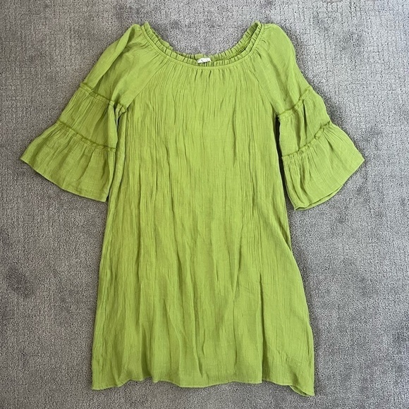 Naïf Green Peasant Mini Dress - Picture 1 of 5
